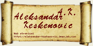 Aleksandar Keskenović vizit kartica